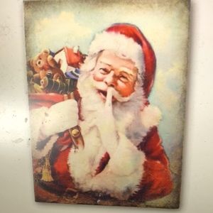 New Sid Dickens Hand Painted Jolly Santa Memory Block T544